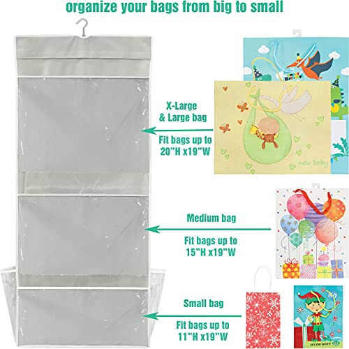Simple-Houseware-Double-Sided-Hanging-Gift-Wrap-Organizer-Storage-Pockets-Set-of-1