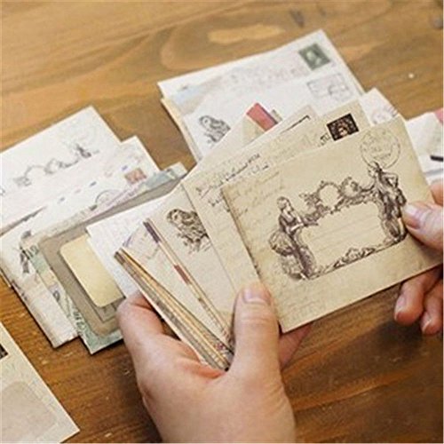 Yueton Pack Of 48 Kawaii Retro Lovely Vintage Special European Style Mini Paper Envelope For Wedding, Birthday Party, Greeting Cards (12 Different Designs) #TOP2