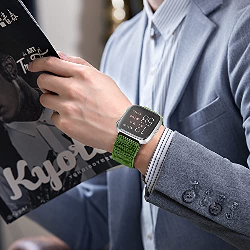Bracelets de rechange pour Fitbit Versa contre les irritations en nylon tressé réglable - 7