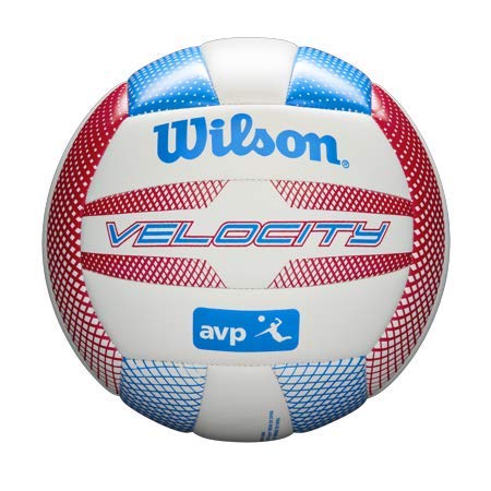 Wilson - AVP Velocity Volleyball - Beach Recreational Ball - Official Size (Red/Blue)