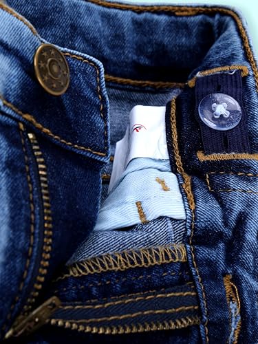 Image of KiddoPanti Boys Knee-Length Denim Shorts | Stretchable Cotton Poly Denim | Comfortable Fit with Button Elasticated Waistband & Zip Fly