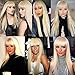 QD-Tizer #613 Blonde Long Straight Synthetic Hair Wigs with Bangs Women's Costume Wig Heat Resistant Hair Replacement Wig