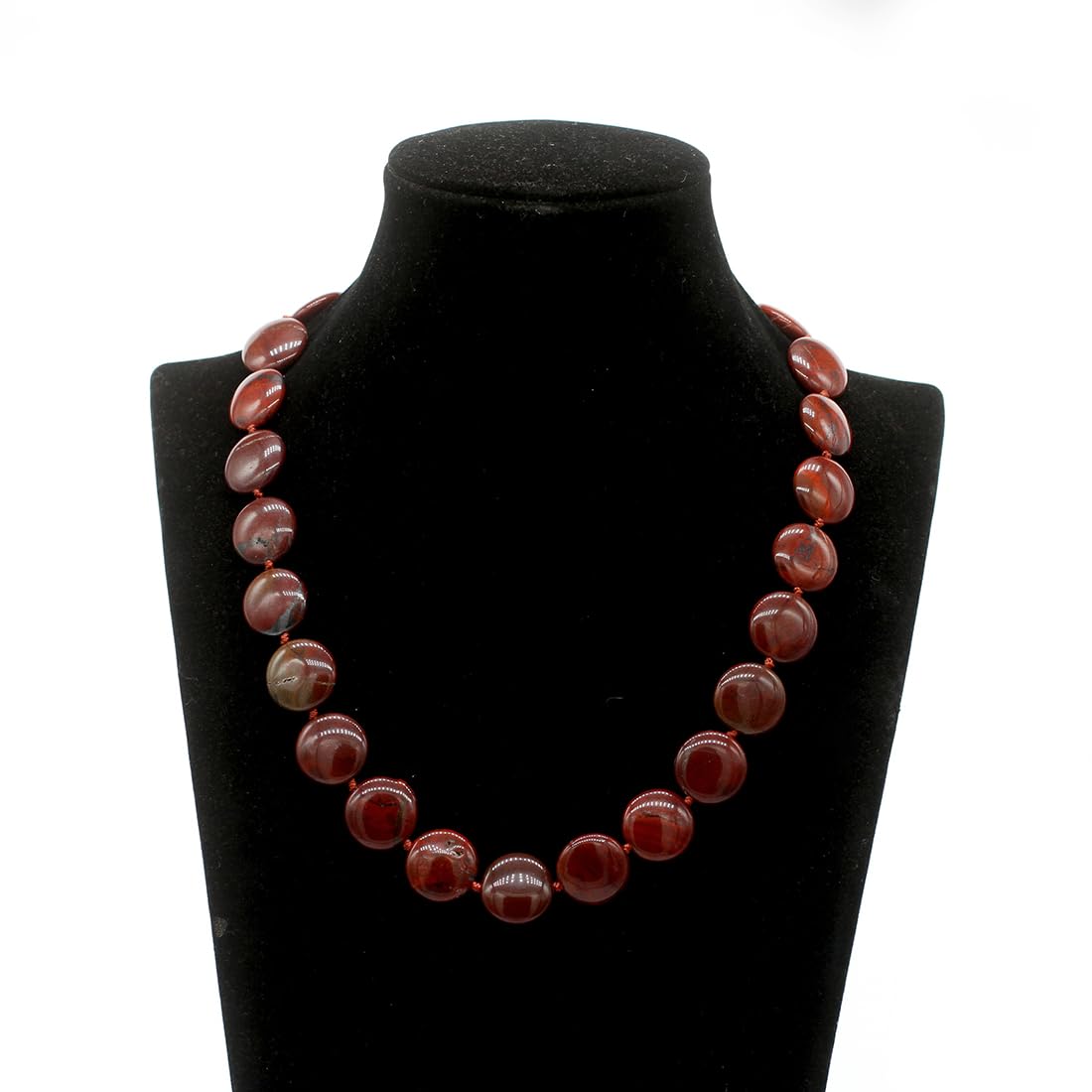 Collier en Perles de Pierres Précieuses Naturelles pour Femmes et Filles - Perles Rondes de 16mm - Bijoux en Cristaux de Guérison Faits Main