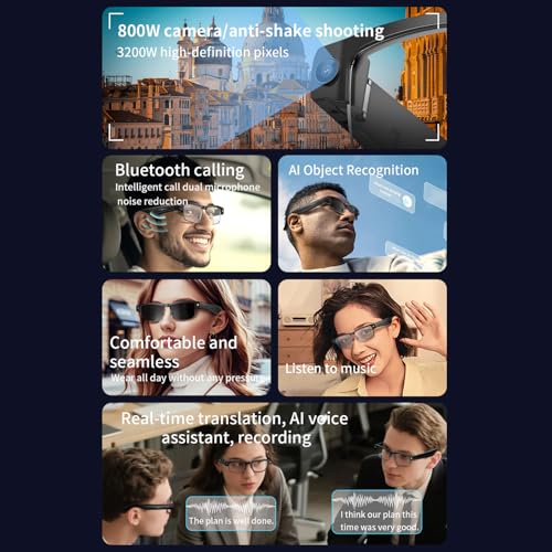 CatXQ AIスマートBluetoothメガネ カメラ&調光レンズ付き QR-AI-Glasses-2 の商品画像 1