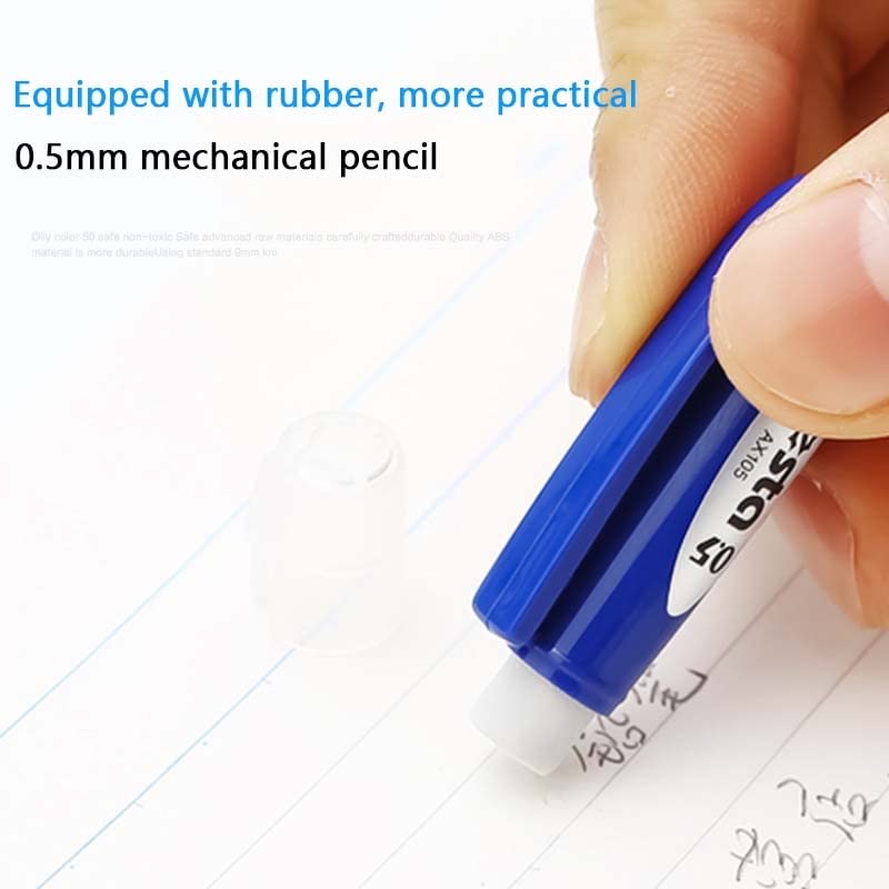 Druckbleistifte 0,5 mm, automatischer Zeichenbleistift mit Radiergummi für Schüler, Büro und Schule (Grün) (Schwarz)