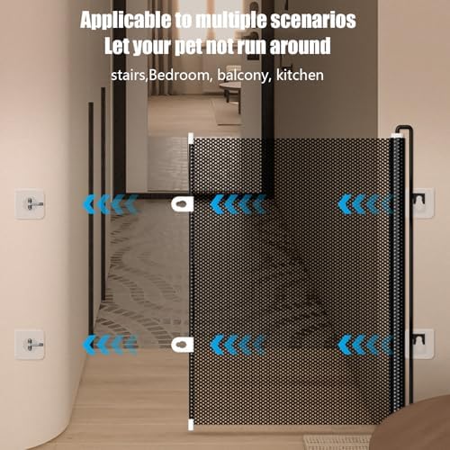 Retractable Dog Gate for Doorways and Stairs No Drilling Safety Gate for Pet Indoor Outdoor Use Easy Installation - 3