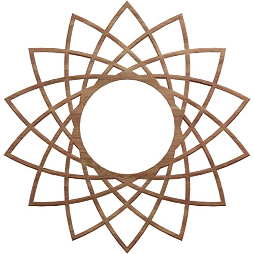 Image of Ekena Millwork 16 inchOD x 6 1 /8 inchID x 3 /8 inchT Eleanor Wood Fretwork Pierced Ceiling Medallion, Walnut
