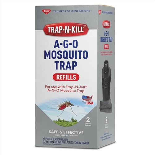 Enoz Trap-N-Kill Mosquito Trap Refills - 2 Replacement Sticky Pads (Pack Of 6) - Traps And Kills Mosquitoes - Water And Sticky Pad Design - Safe And Effective - Reusable Mosquito Trap #TOP6