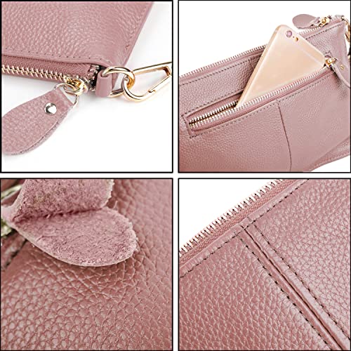 Yaluxe Women's Real Leather Large Wristlet Phone Clutch Wallet With Shoulder Chain #TOP2