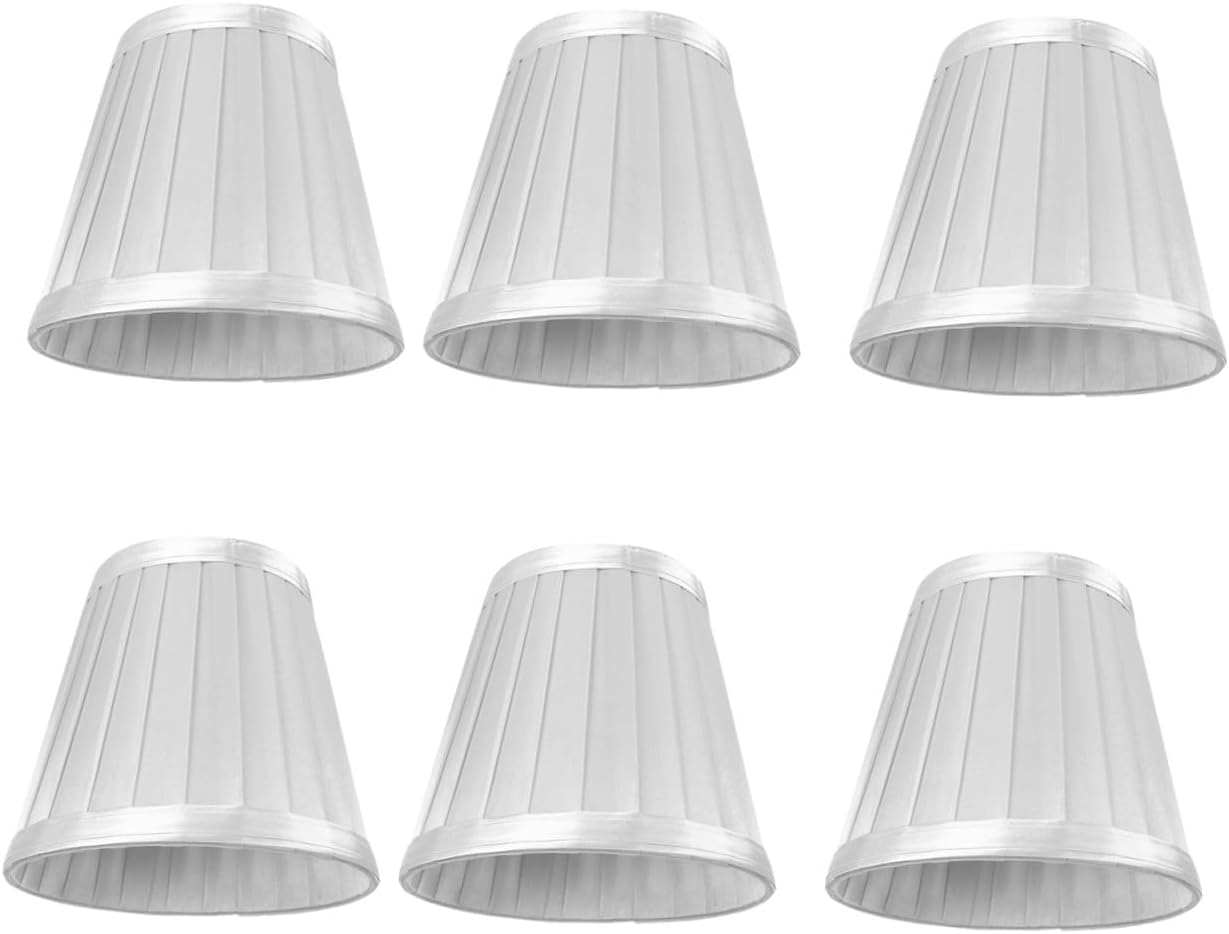 ARTIBETTER 6pcs Modern Decorative Lampshades Soft Cloth Light Covers for Chandelier and Wall Lamps for Creating Warm Atmosphere Your Home Stylish and Design Light Silver