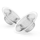 RAVCON 2PCS Kitchen Sink Strainer Mesh Stainless Steel Sink Drain Strainer Basket Filter Large Wide...