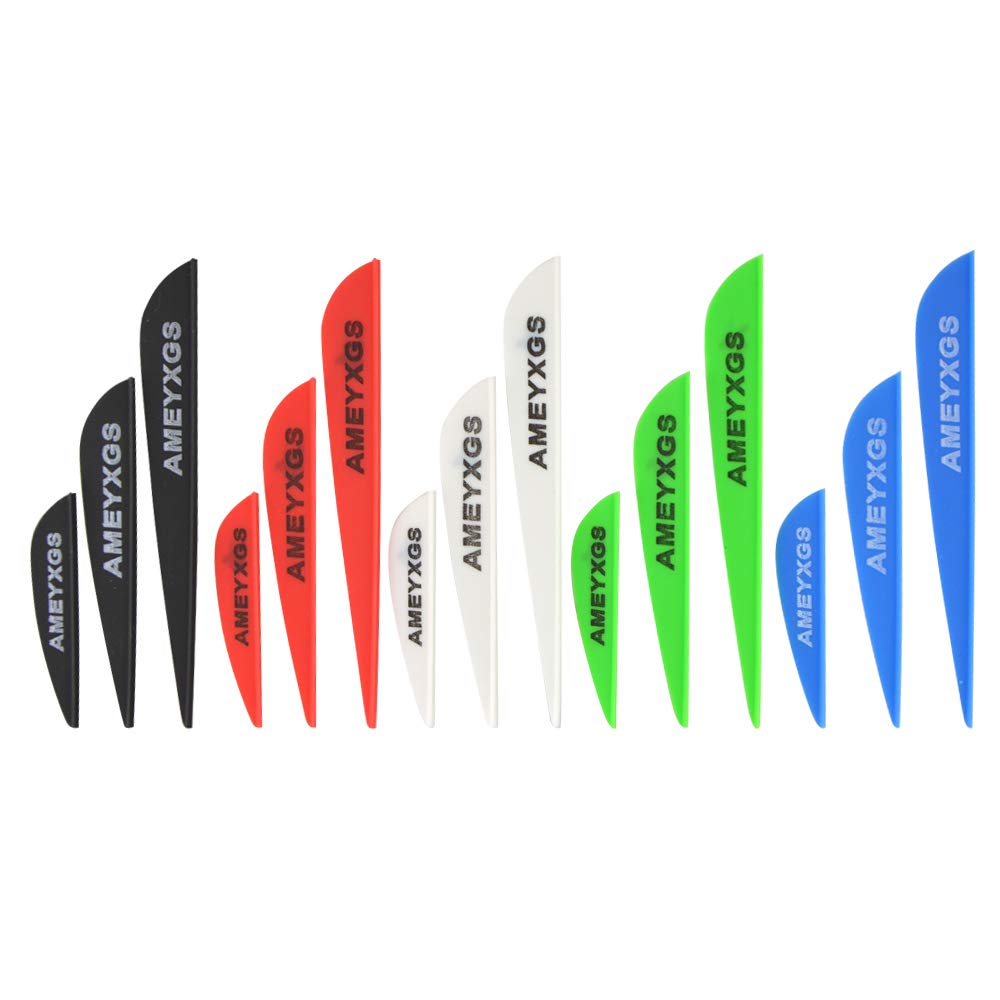 wolfman 100 Pack Arrow Vanes Rubber Feather 2/3/4 inch Shield Teardrop Arrow Feather Plastic Arrow Vane for DIY Hunting Archery (2 inch, water drop black) — image 1