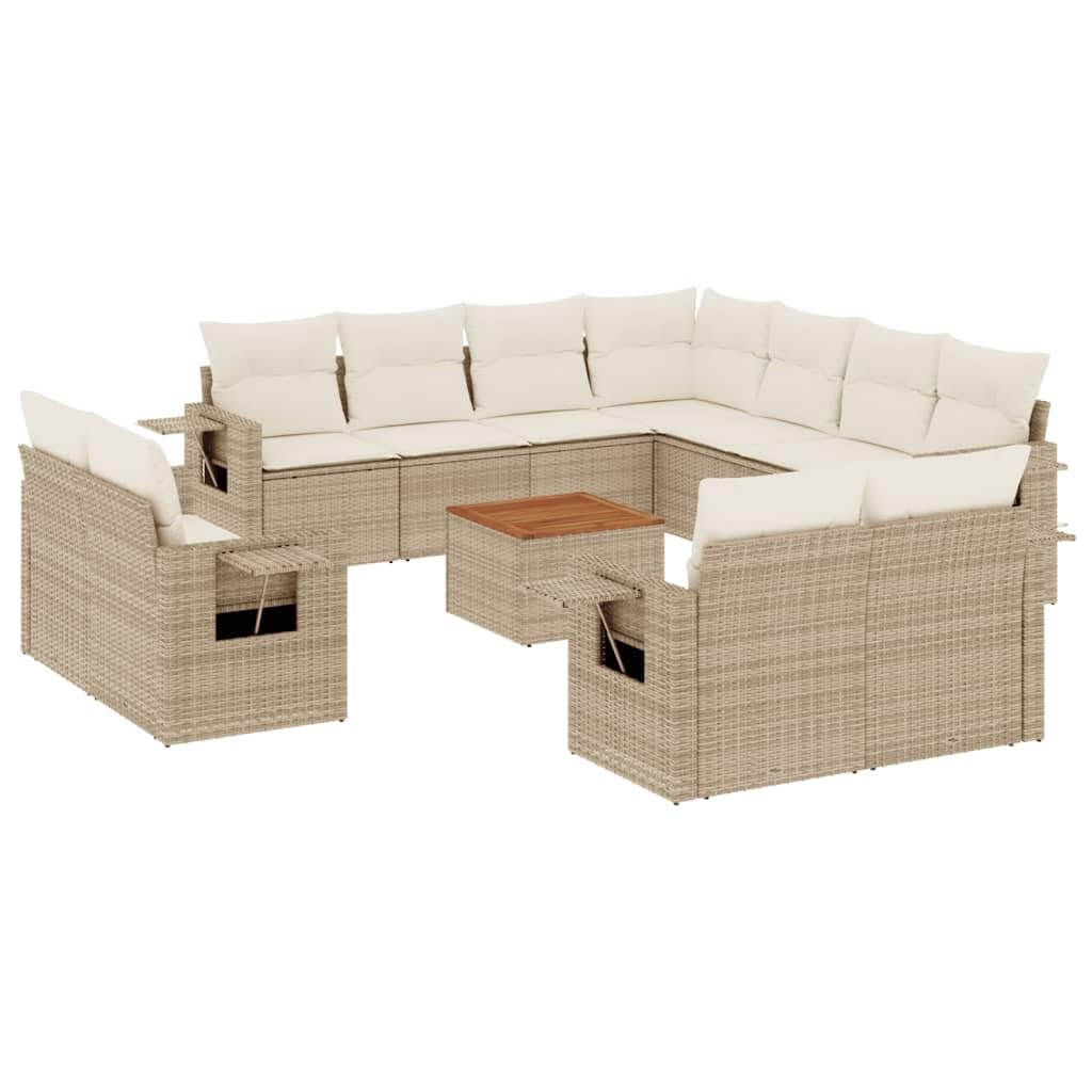 Ratán sintético resistente para terraza y jardín Beige 62x62x69 cm