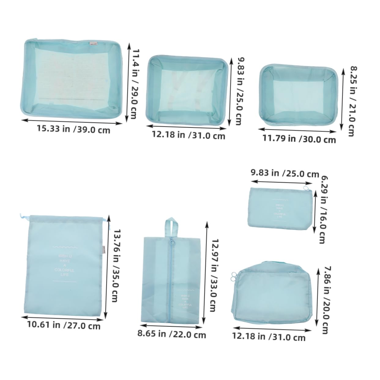 14pezzi Cubi per Imballaggio Compressione da Viaggio Set per Imballaggio Leggero e Salvaspazio Organizzatori per Valigie Scomparti per Vestiti e Articoli da Toeletta
