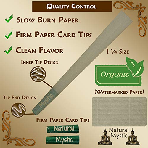 Pre Rolled Cones King Size â 50 Pack Hemp Rolling Paper Unbleached Brown Organic Fibers Classic Preroll Natural Mystic Pre Roll Papers With Filter Tips Use Cone Loader Filling Packing Sticks - Image 3