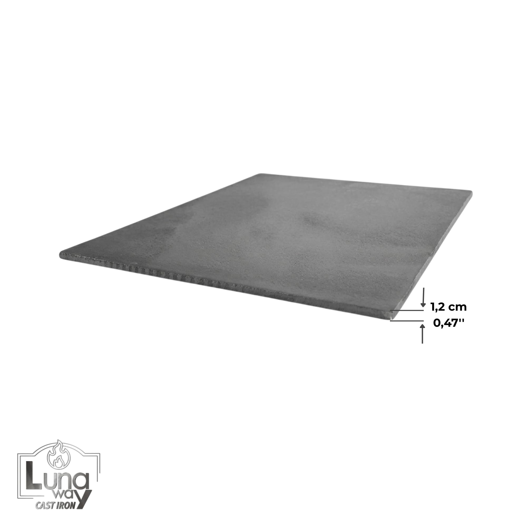 Plaque Lisse pour revêtement de cheminée en Fonte 100 x 100 cm Épaisseur 1,2 cm
