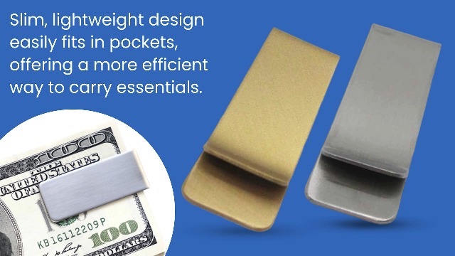 Gadgetime USA Stainless Steel Money Clip Set (15cm) - Pack of 2