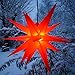 Produktbild GURU SHOP 3D Außenstern Kaspar, Weihnachtsstern, Faltstern mit 18 Spitzen Incl. 7 m Kabel & LED Leuchtmittel - Ø 55 cm Trafo Rot, Kunststoff, Weihnachtsstern, Adventsstern