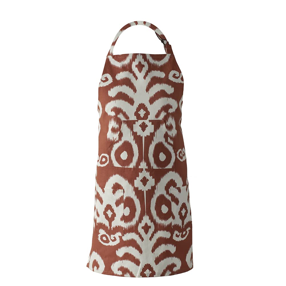HPD Half Price Drapes Aprons for Men Women with Large Pockets Adjustable Unisex PRTW-D38B-AP Srilanka Printed Cotton, 27 X 34 Inch, Srilanka Rust