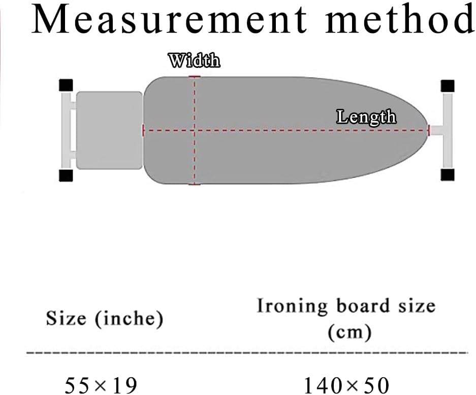 55x19inch Large Replacement Ironing Board Cover Extra Thick Ironing Board Cover and Pad, Cotton Canvas Iron Board Cover Heavy Duty(Beige)