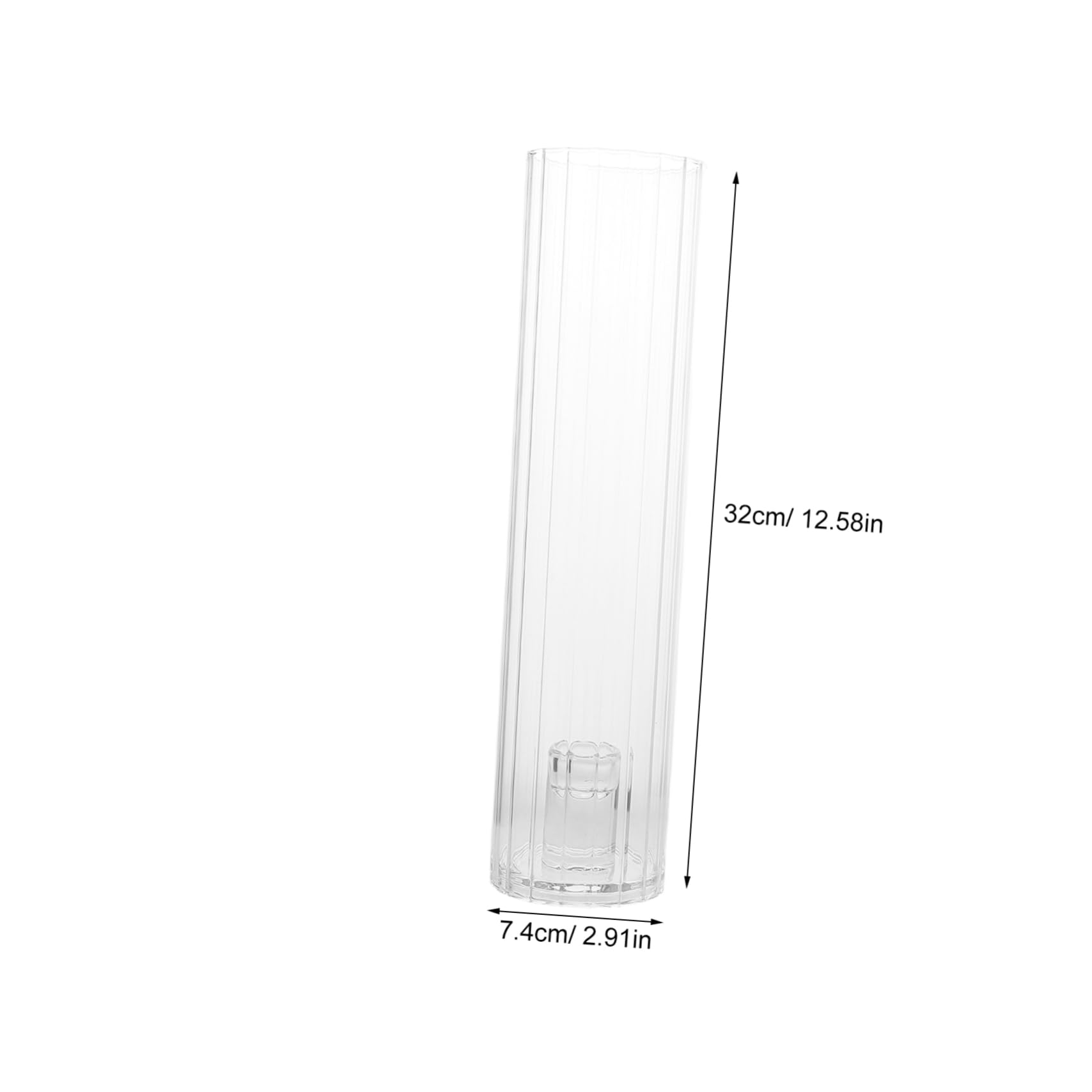 STOBAZA 2 Sets Cylinder Glass Candle Holders Clear Striped Sleeve for Taper Pillar Candles Elegant Decorative Base for Wedding Centerpieces Home Decor Safe Sturdy Design
