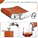 Sieral 12 Pcs Leather Hip Whiskey Flask 8 oz Stainless Steel Flask with Funnel and Wine Glasses for Men Women Cocktail Liquor Father's Day Gifts Camping Wedding Party(Brown)