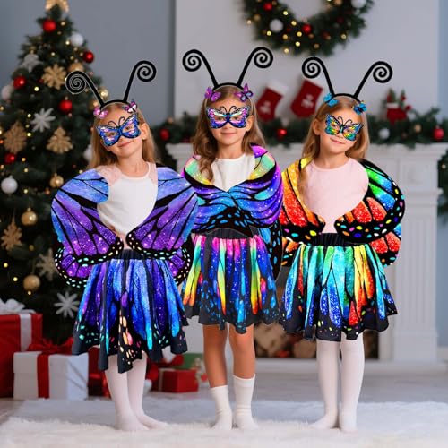 Disfraz Combinado Alas de Mariposa con Falda para Niñas miniatura 5