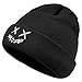 Croogo Fashion Beanie Funny Cool Knit Hat Emo Embroidery Caps Autumn Smile Skull Cap Soft Stocking Hats,Black-KH26