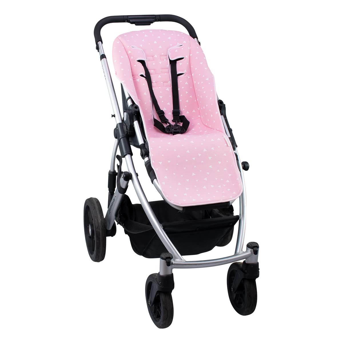 JYOKO KIDS Universal 100% cotton pram liner for stroller compatible with UPPABABY Vista and Cruz (Pink Sparkles) - Image 2