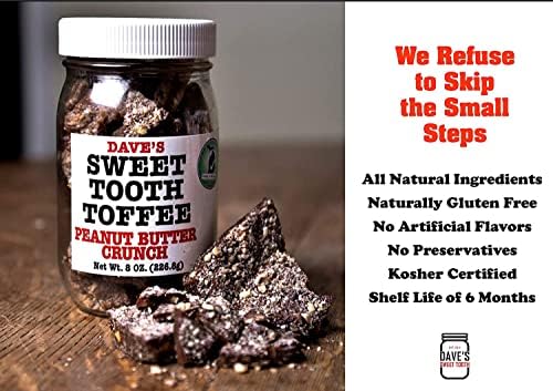 Dave's Sweet Tooth Toffee - Peanut Butter Crunch Toffee Gift Set (4 oz. x 3) - Homemade & Handmade Peanut Butter Gourmet Soft Toffee with Real Butter, Real Sugar, Hand-Sliced Almonds, Naturally Gluten-Free — view 6