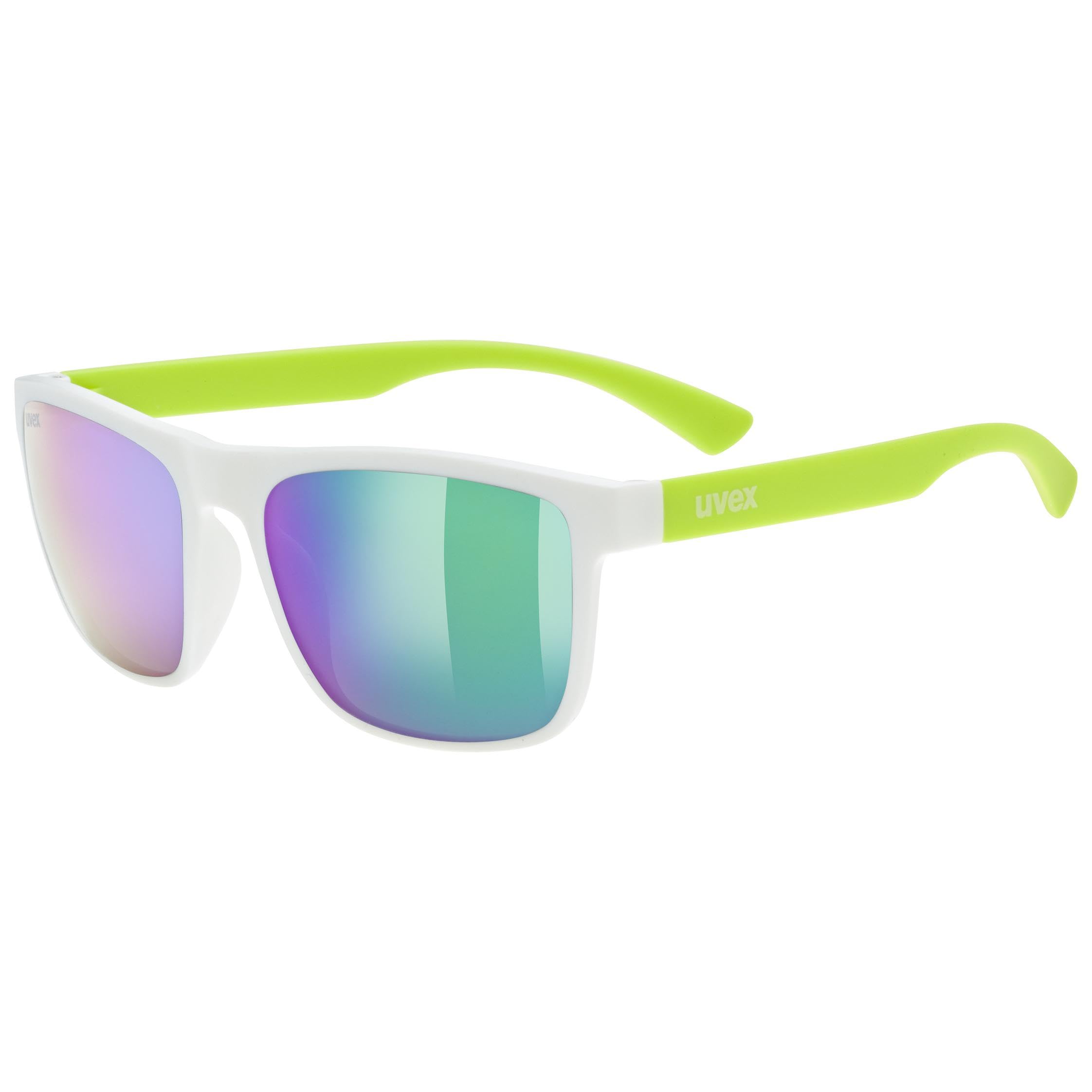 Uvex rookie - sports glasses for kids - strong UV protection - contrast enhancing - white-lime mat - one size