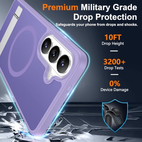 Image of SPIDERCASE Magnetic for Samsung Galaxy S26 Plus Case, with [3 Stand Ways][ Military Grade Drop Protection] with Invisible Stand Shockproof Slim Case for Samsung Galaxy S26 Plus 6.7 inch, Light Purple