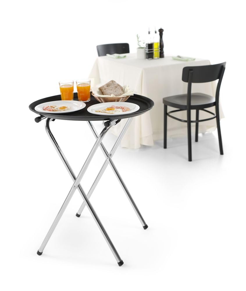 HENDI Plateau de Service Ovale XL, Surface antidérapante, 735x600x(H) 31mm, Noir, Fibre de Verre et Caoutchouc