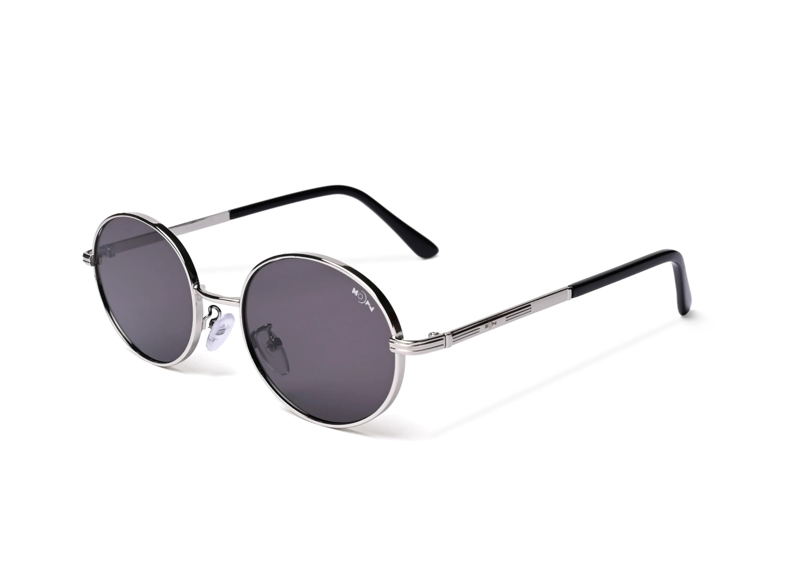 New Trend Setter UV Protected Oval Sunglasses for Men & Women | Silver Metal Frame | Black Lens | Stylish Unisex Eyewear for Driving, Travel & Casual Outings-image-5