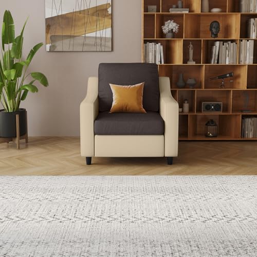Image of Interio by Godrej Sofa, Glee 1 Seater Fabric Sofa, 1-Year Warranty, Cream and Coffee Brown