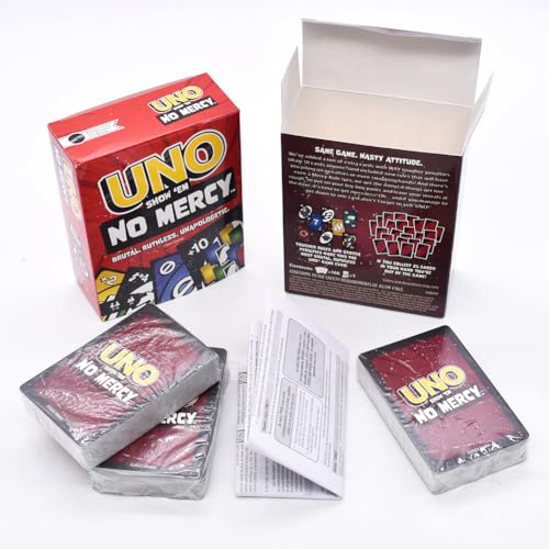 YCVBCY No Mer-cy Kartenspiel 56 zusätzliche Karten mit 168 Karten, Kinderspiel, Familienspiel Harte Aktionskarten und brutale Spielregeln für die gnadenloseste Version, ab 7 Jahren -2Pcs – Bild 4