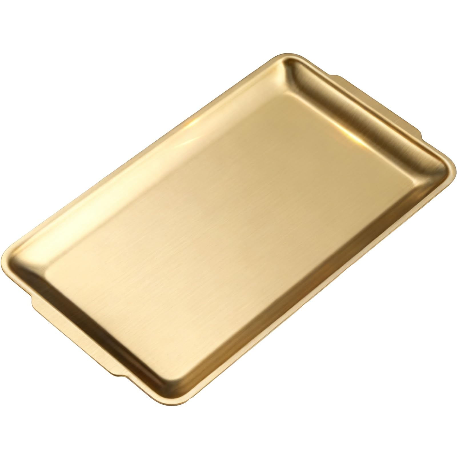 Plaque de Cuisson Four Inox Cuisine Rectangulaire Plateau de Service Plat Inox 304, Surface Brossée, Idéale pour les Fêtes, les Buffets et les Apéritifs(Gold,40x28 cm/16x11 in)