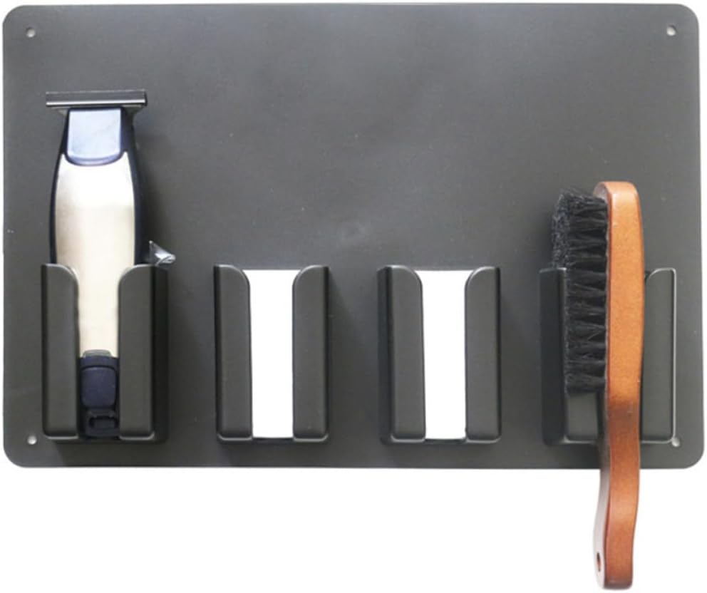 Hair Clipper Hanging Rack Black Plastic Wall Mounted Holder