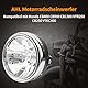 AHL Motorrad scheinwerfer, Universal Scheinwerfer Hauptscheinwerfer Schwarz Metall Kit Kompatibel mit SUZUKI GSX1400 / SV650 / SV1000 BANDIT GSF650 / GSF 1200 / GSF 1250
