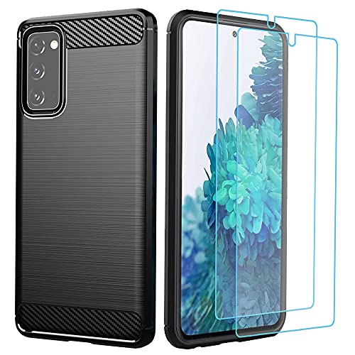 Samsung Galaxy S20 FE Case, Samsung S20 FE 5G Case, with HD Screen Protector, HNHYGETE Soft Slim Shockproof Fashion Protective Phone Cases Cover for Samsung Galaxy S20 FE 5G (Black)