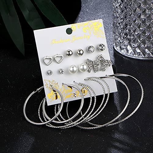Image of Shining Diva Fashion Stylish Pairs Metal Earrings for Women and Girls