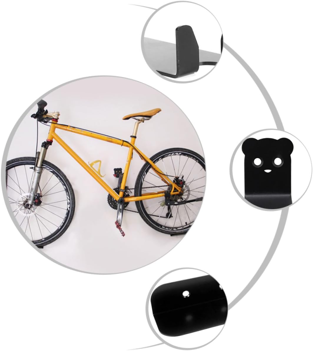Mikikit Wall-Mount Bike Rack Set Anti-Skid Bicycle Hangers for Garage Storage Space-Saving Bike Mounts 2-Pack
