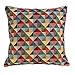 Produktbild Kissenbezug, geometrisch, doppelseitig, mehrfarbig, Rot, Blau, Grün, Gelb, Dreieck, Harlekin, Patten 43 x 43 cm. Quadratischer Kissenbezug. Kilimartiges Gewebe.