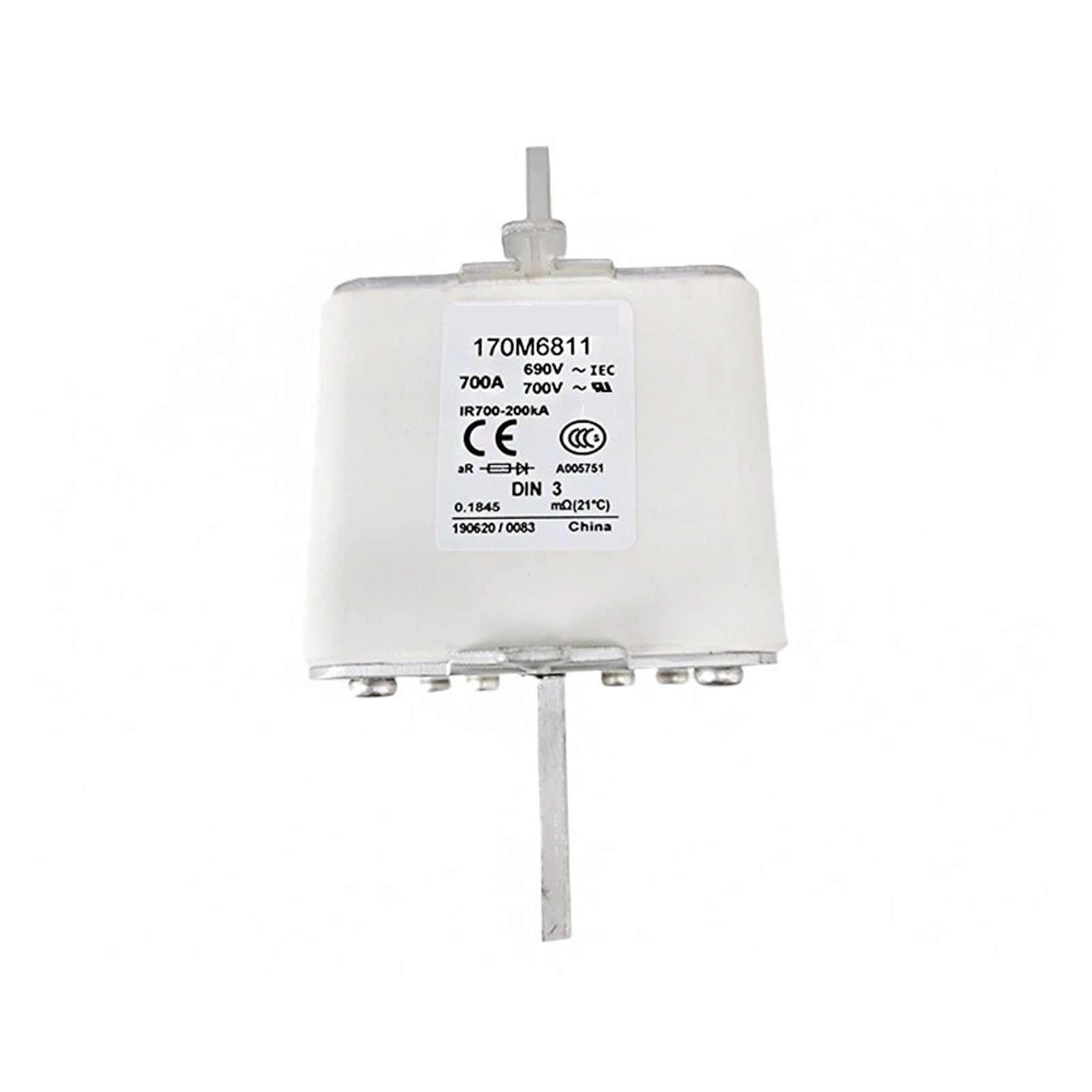 Fusible rapide basse tension 170M6811 évite panne surintensité
