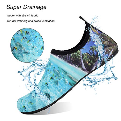 Image of WateLves Water Shoes for Womens Mens Barefoot Quick-Dry Aqua Socks for Beach Swim Surf Yoga Exercise New Translucent Color Soles