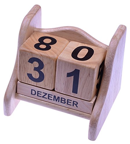 LOGOPLAY Ewiger Kalender Gr. L - Dauerkalender - aus edlem Hevea Holz