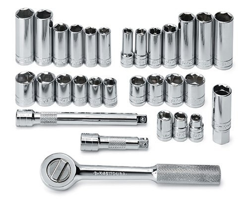SK 94530 30 Piece 3/8-Inch Drive 6 Point 3/8-Inch to 3/4-Inch and 12-Millimeter to 19-Millimeter Standard and Deep Socket Set