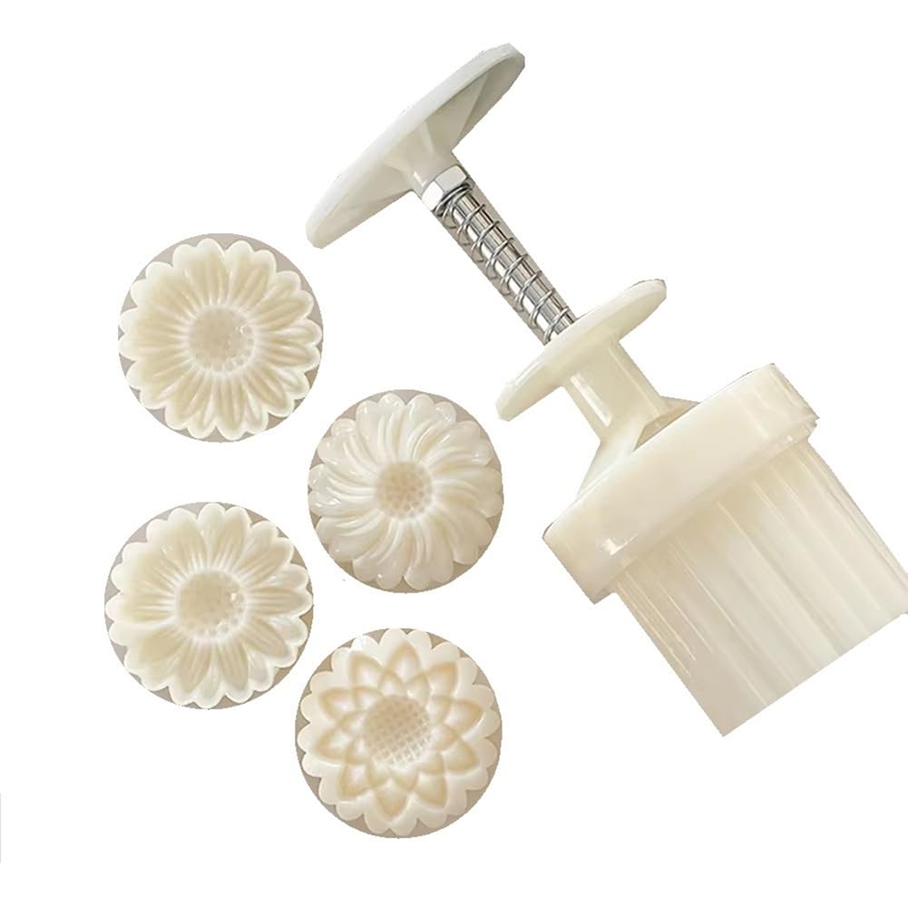CTRLZS Daisy-Shaped Printing Moon Cake Mold Cake Cake Decoration Tool Hand-Pressed Household Baking Mold