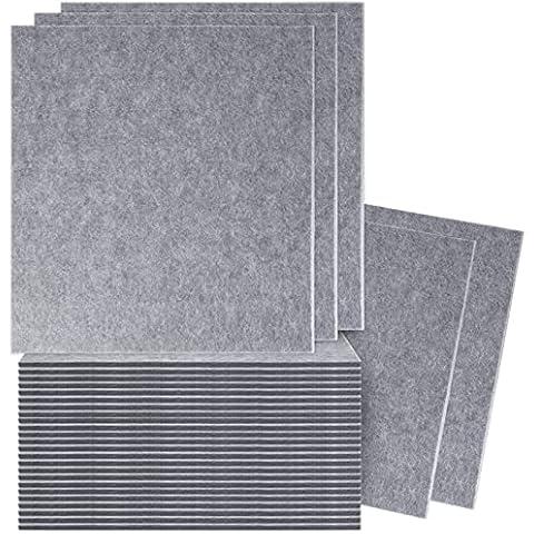 Woiworco 30 Pack Acoustic Panels Sound Proof Padding, 30 x 30 x 0.9 cm Grey Acoustic Absorption Panel, Sound Panels for Acoustic Treatment and Wall Decoration Cover