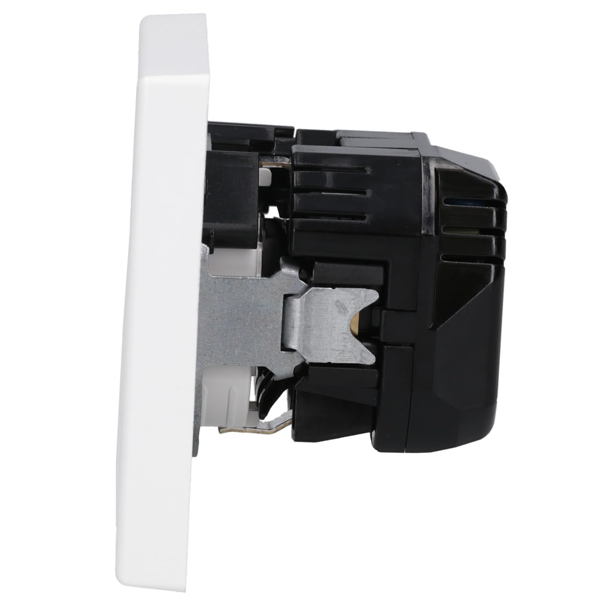 Jung SCHUKO USB-Steckdose Typ AC (3A) Komplett-Set Serie LS: Steckdose LS152015CAWW und 1-fach Rahmen LS981WW Alpinweiß